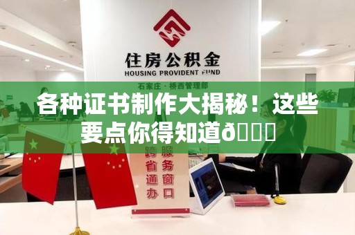 古田各种证书制作大揭秘！这些要点你得知道😎